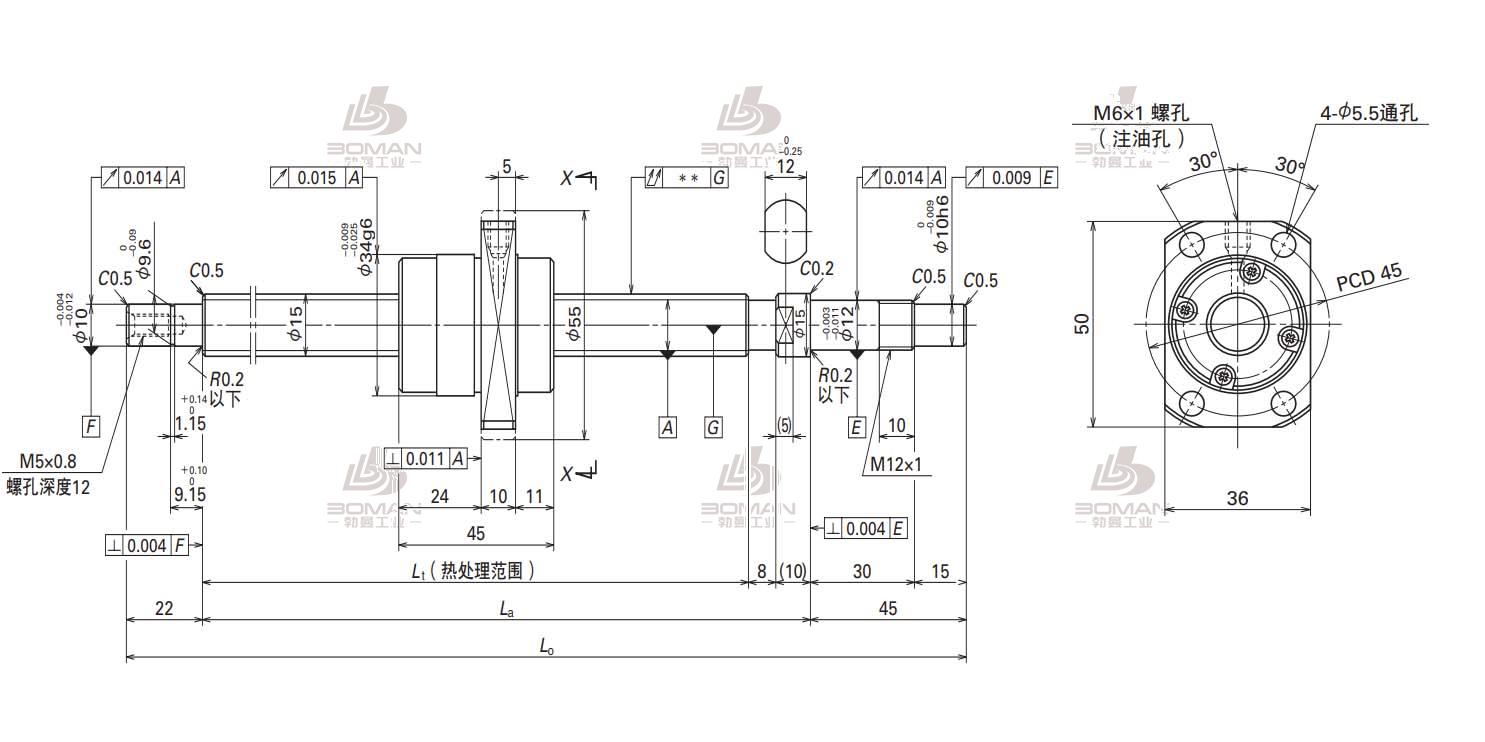 W1502FA-5PG-C5Z20-MA标准滚珠丝杠