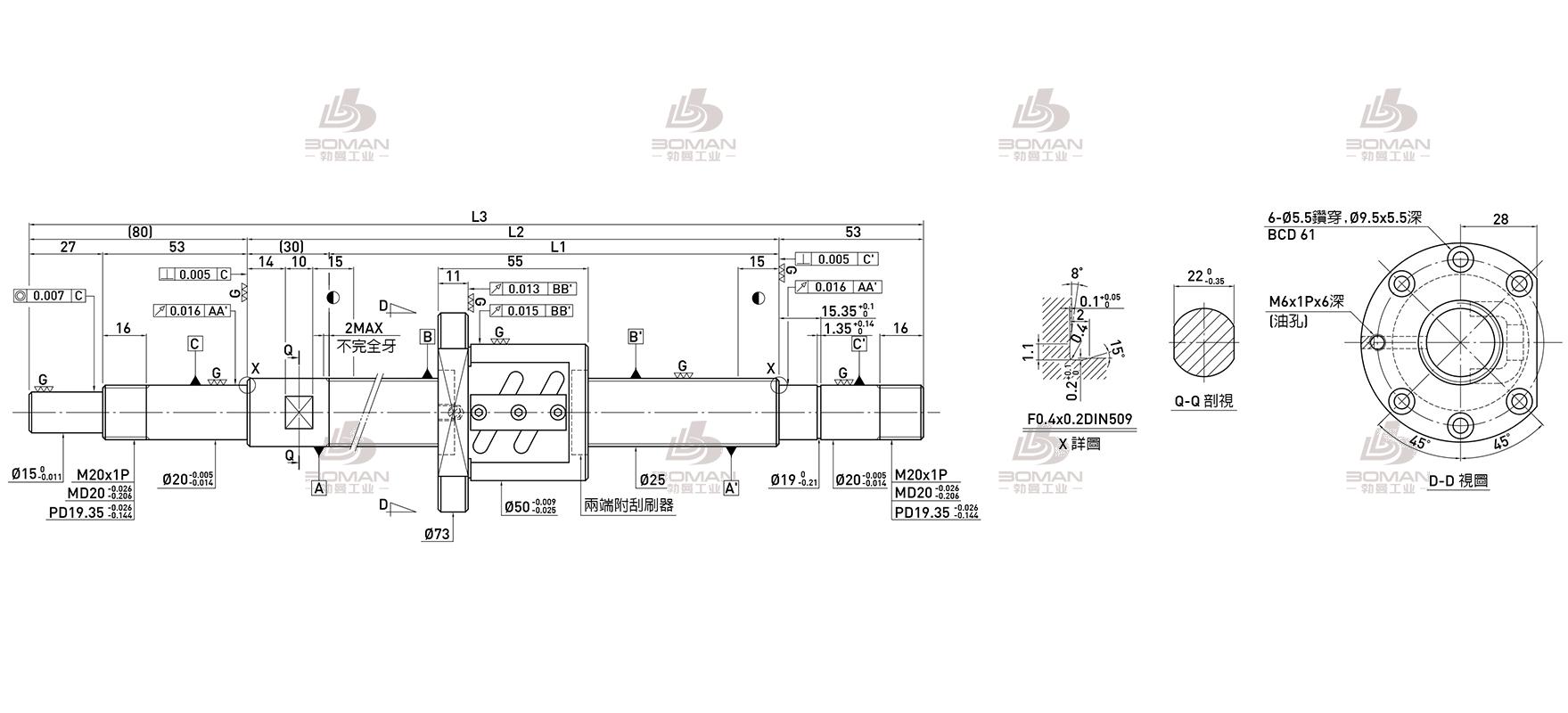 HIWIN上银 R25-5B2-FSW-220-383-0.018 上银滚珠丝杠型号含义是什么